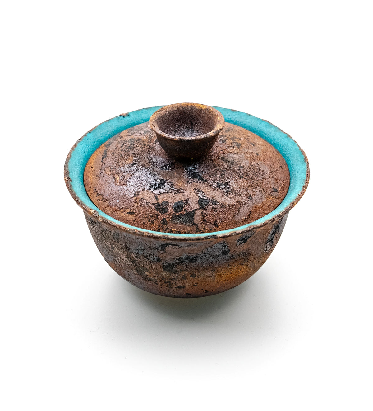 Stone Flower Gaiwan 017, high angle showing the interior glaze