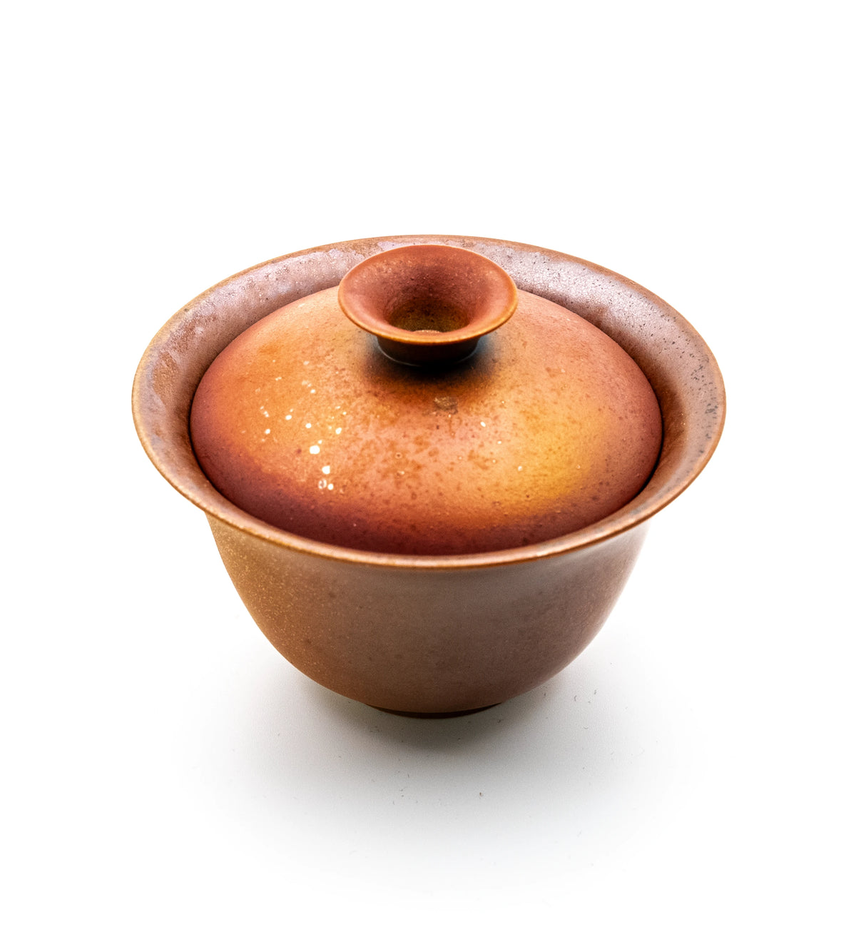 Wood Fire Gaiwan 015, high angle showing the interior glaze